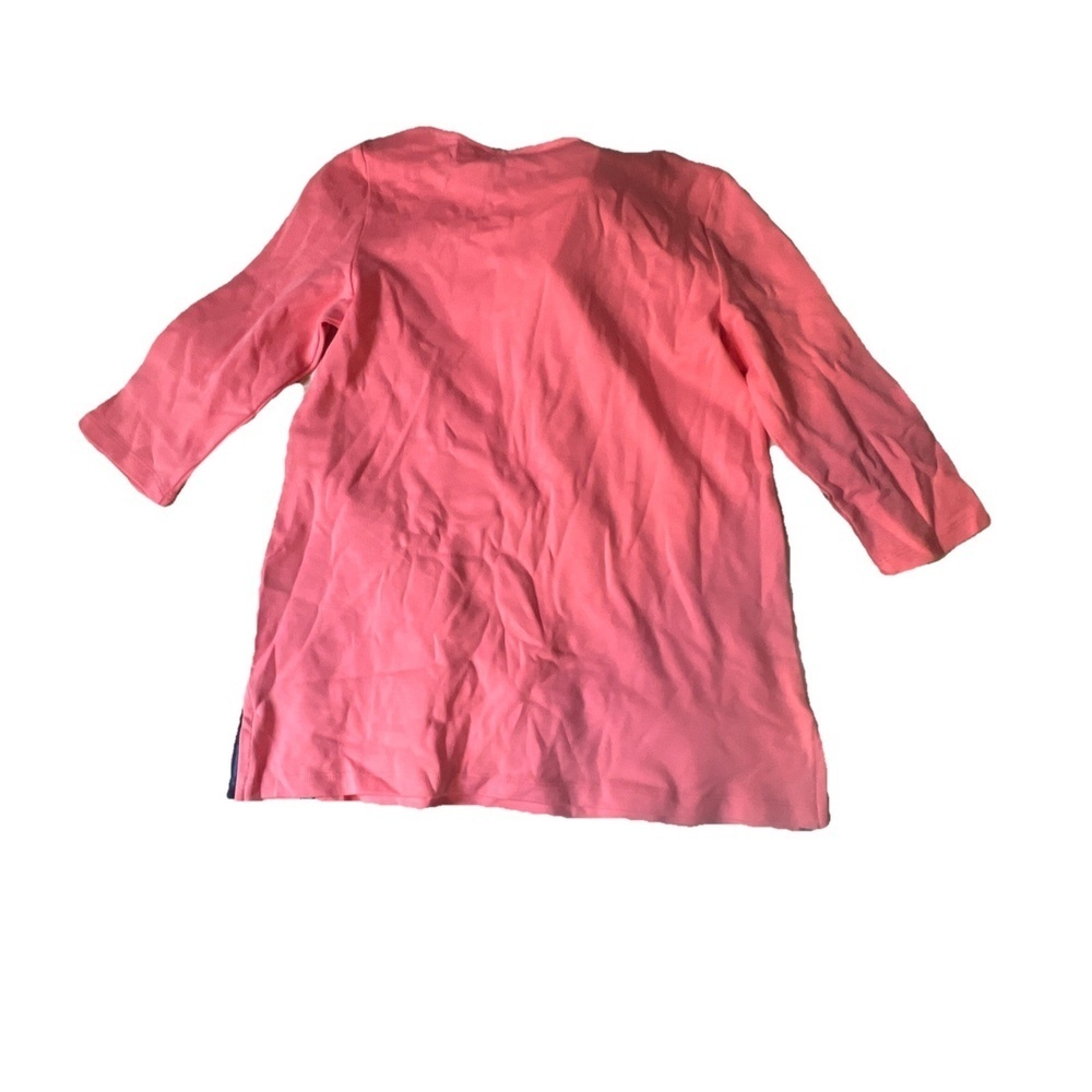 lands end womens 3/4 sleeve  Boat Neck  Pima Cotton. Tee SIZE S. BR - Picture 2 of 2